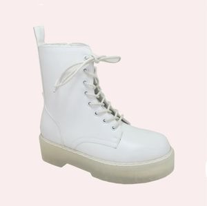 Jellypop White Vegan Combat Boots